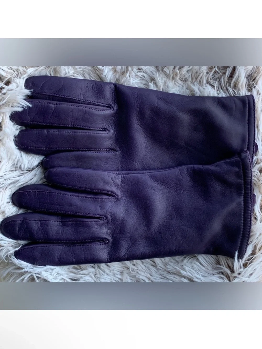 ARIS Women’s Purple Genuine Leather Gloves Size: 7
